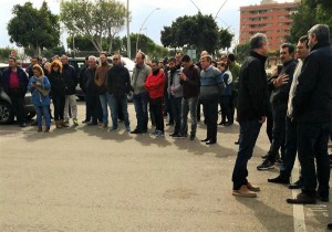 Concentración de agricultores almerienses que protestan contra los bajos precios agrícolas.