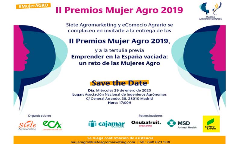 Siete Agromarketig y eComercio Agrario harán entrega de los II Premios Mujer Agro el próximo día 29 de enero, en un acto que tendrá lugar en la sede de la Asociación Nacional de Ingenieros Agrónomos-joseantonioarcos.es