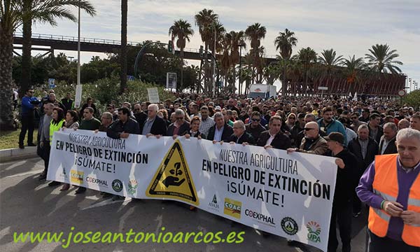 Manifestación de agricultores el 19N en Almería. /joseantonioarcos.es
