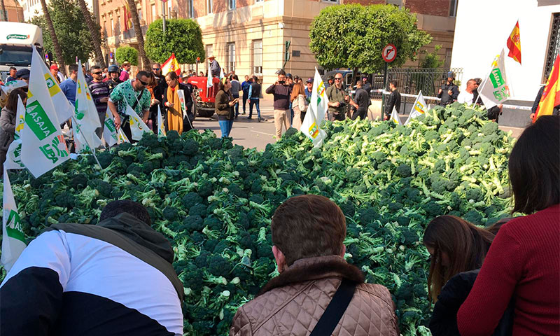 Manifestación de agricultores en Murcia. 