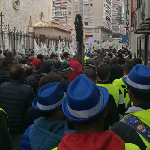 Manifestación de agricultores en Murcia. 